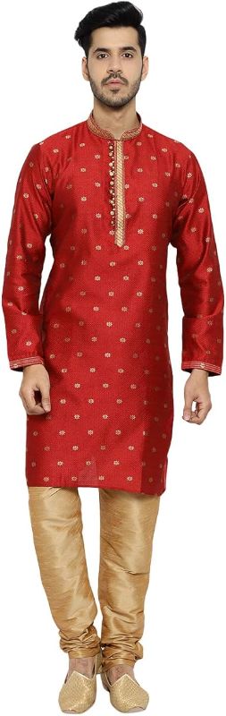 Photo 1 of ***STOCK PHOTO REFERENCE ONLY***Men's Printed Kurta Set size: L, RED