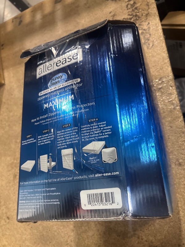 Photo 1 of AllerEase Waterproof Mattress Protector, Maximum Allergy Mattress Protector, King Zippered Mattress Cover