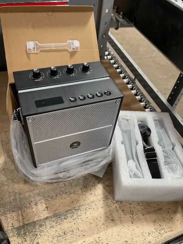 Photo 1 of 100W Powerful Voice Amplifier with 2 Wireless Microphones, Big Pro Sound Portable Speaker with Microphone, Bluetooth Speaker PA System Karaoke Machine Support BT/USB/TF Card/Aux/Guitar S99