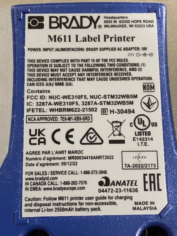 Photo 1 of (see all images) Brady M611 Bluetooth Label Printer. Flexibility in When, Where, and How You Design and Print Labels.