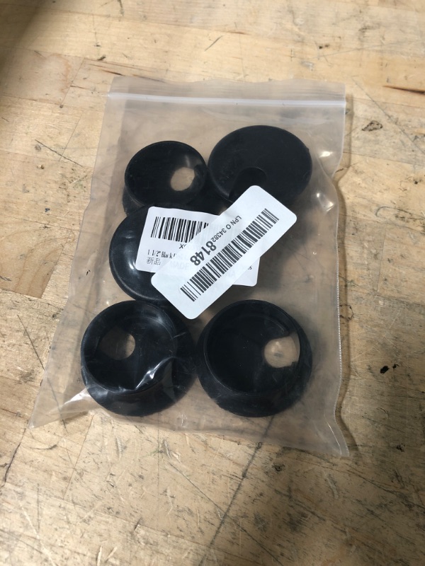 Photo 1 of 1-1/2" Black Desk Grommet, JTemgle Plastic Cable Hole Cover Computer Table Cord Wire Organizer Caps Desktop Cord Management for Home Office TV Stands Tabletops, 5 Pieces