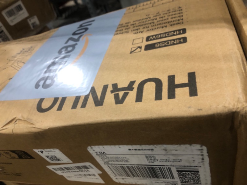 Photo 1 of HUANUO Dual Monitor Stand - Full Adjustable Monitor Desk Mount Swivel Vesa Bracket with C Clamp, Grommet Mounting Base for 13 to 32 Inch Computer Screens - Each Arm Holds 4.4 to 19.8lbs