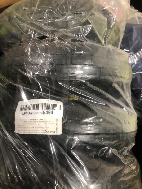 Photo 1 of (4 Pack) AR-PRO 4.10/3.50-4" All Purpose Utility Air Tires and yellow Wheel - with 10" Inner Tube, 5/8" Axle Bore Hole, 2.2" Offset Hub and Double Sealed Bearings for Hand Trucks and Gorilla Cart
