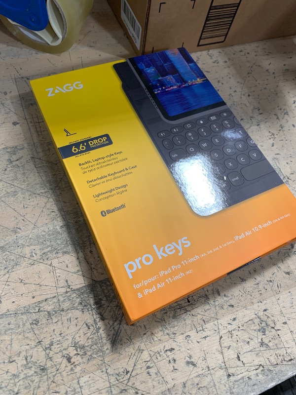 Photo 1 of ZAGG Pro Keys Detachable Case and Wireless Keyboard for Apple iPad Air 11" (M3)/ Pro 11" (Gen 1,2,3,4) and iPad Air (Gen 4,5,& M2), Bluetooth Pairing, Apple Pencil Holder, 6.6ft Drop Protection