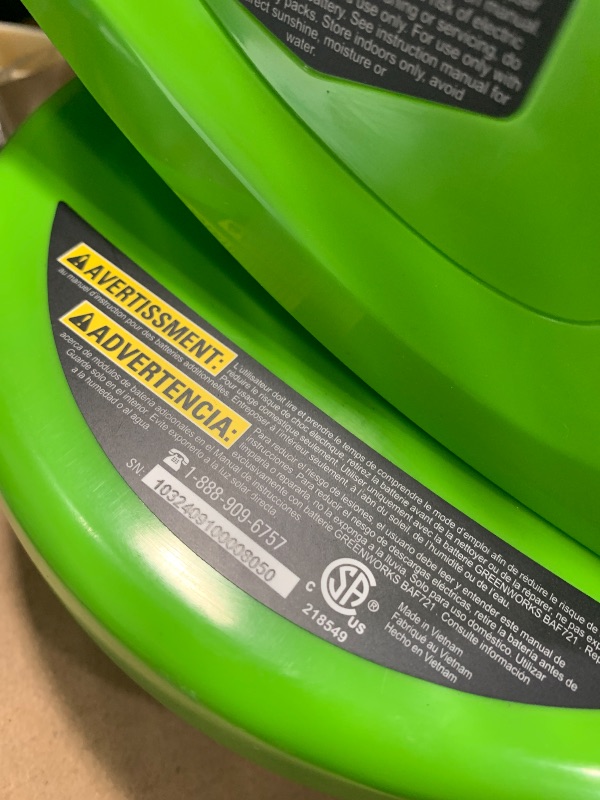 Photo 1 of ***Does not include batteries***

Greenworks 40V Leaf Blower/Sweeper, 150 MPH, Lightweight, Quiet, with 2.0 Ah Battery and Charger, Perfect for Residential Lawn Care, Leaf Blowing Debris, Dust, Light Snow, and More