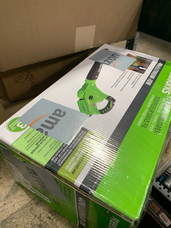 Photo 1 of ***Does not include batteries***

Greenworks 40V Leaf Blower/Sweeper, 150 MPH, Lightweight, Quiet, with 2.0 Ah Battery and Charger, Perfect for Residential Lawn Care, Leaf Blowing Debris, Dust, Light Snow, and More