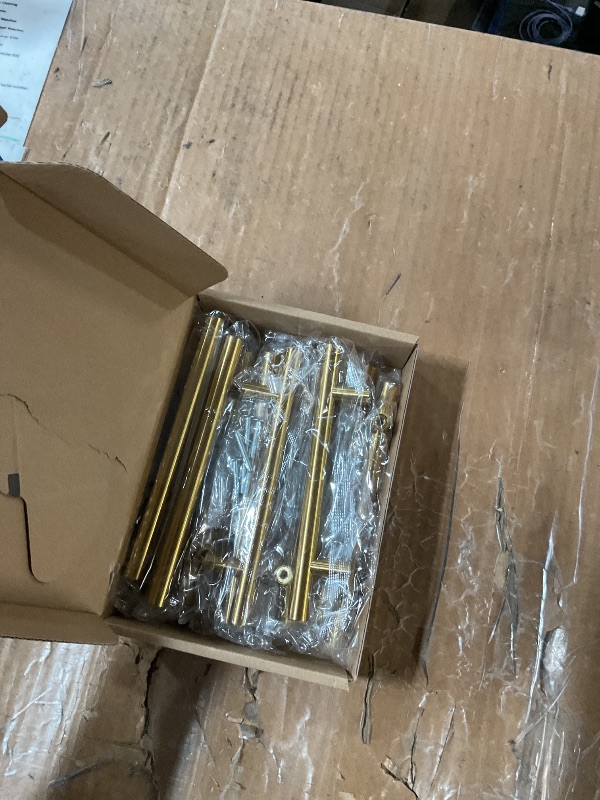 Photo 1 of (PARTIAL SET) goldenwarm 10 Pack Brushed Brass Cabinet Pulls Drawer Handles Gold Kitchen Hardware - Brass Cabinet Handles Bathroom Hardware Drawer Pulls 4in Hole Centers