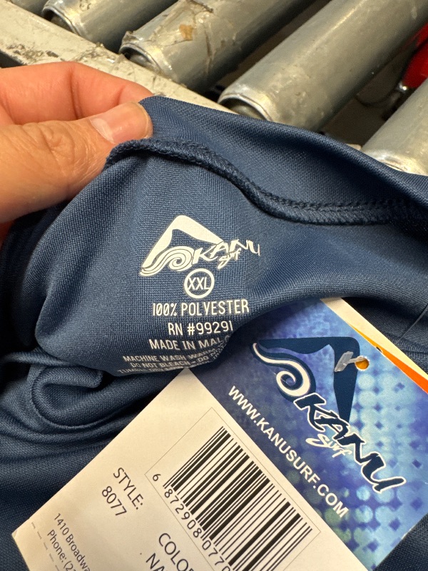 Photo 1 of *** XX-Large******
Kanu Surf Men's Standard Short Sleeve UPF 50 Swim Rash Guard Sun Shirt (Regular & Extended Sizes), Navy, XX-Large