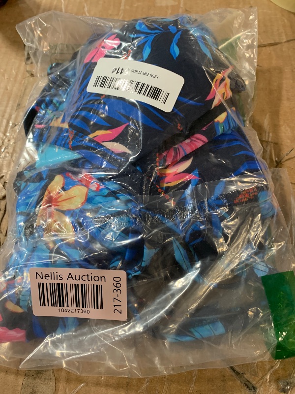 Photo 1 of (SIZE MEDIUM) Yonique Womens Underwire Bikini with Skirt - Push Up Bathing Suit Two Piece High Waisted Swimsuit 2025 Swimwear Blue and Flower 