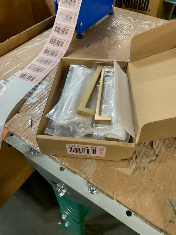Photo 1 of (PARTIAL SET) goldenwarm 10 Pack 5 Inch Gold Cabinet Handles, Brushed Brass Drawer Pulls Aluminum Alloy Dresser Handle for Kitchen Bathroom Cupboard