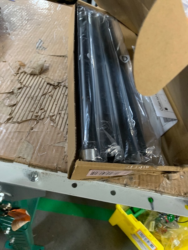 Photo 1 of (PARTIAL SET) IFELS Heavy Duty Curtain Rods for Windows 66 to 120 Inch, 1 Inch Adjustable Black Curtain Rod Set with Easy Installation and Modern Design (A1,Black,30-120")