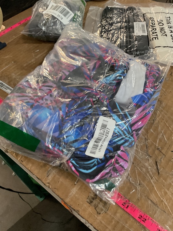 Photo 1 of (LARGE) (BAGGED) Modest Tankini Swimsuits for Women Tummy Control Split Swimdress Skirt Ruched Modest Bathing Suits with Boyshort?Black-Purple Print L?