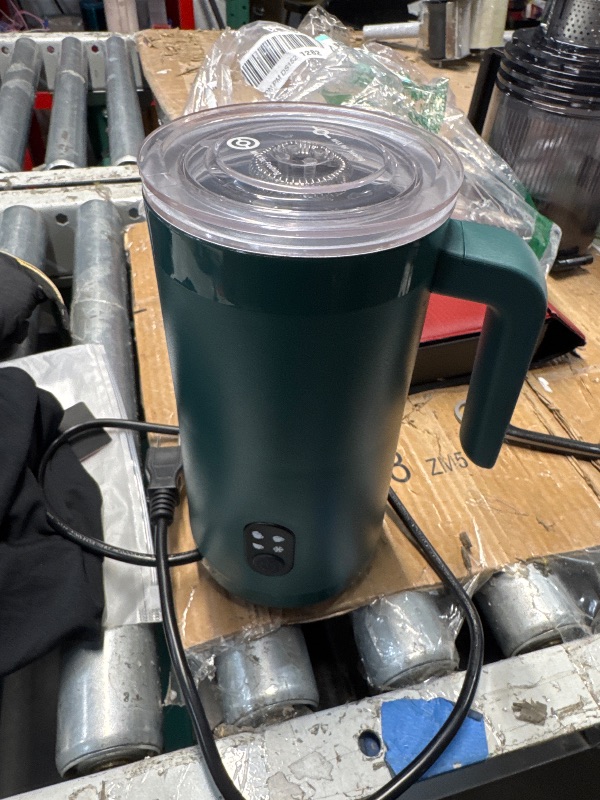 Photo 1 of (PARTS) (UNABLE TO TEST TOTAL FUNCTINALITY) Ovetedot Milk Frother, 4-in-1 Milk Frother and Steamer, 13.5oz/400ml Automatic Hot and Cold Foam Maker and Milk Warmer, Electric Frother for Coffee, Latte, Cappuccino, Macchiato, Matcha(Green)