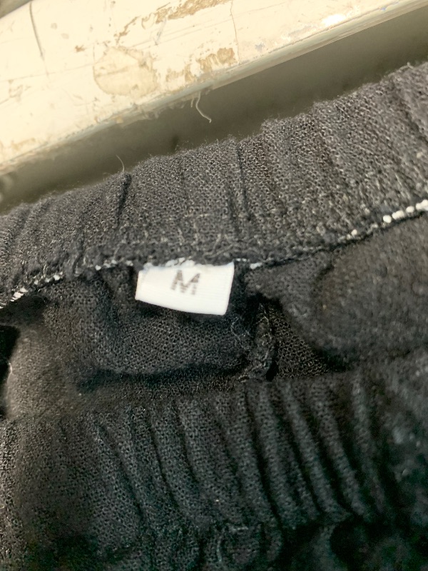 Photo 1 of (used) Faleave Women's Cotton Linen Summer Palazzo Pants Flowy Wide Leg Beach Trousers with Pockets(Black-M)