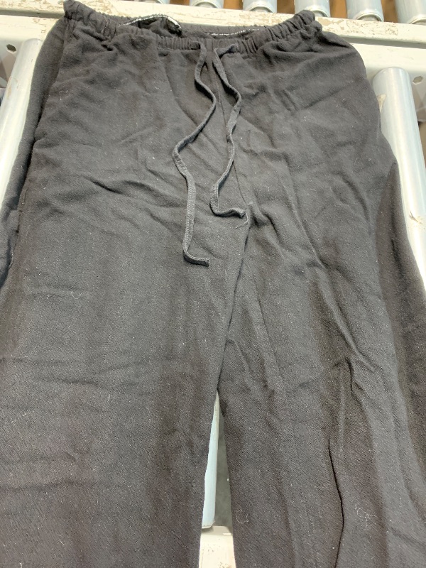 Photo 1 of (used) Faleave Women's Cotton Linen Summer Palazzo Pants Flowy Wide Leg Beach Trousers with Pockets(Black-M)