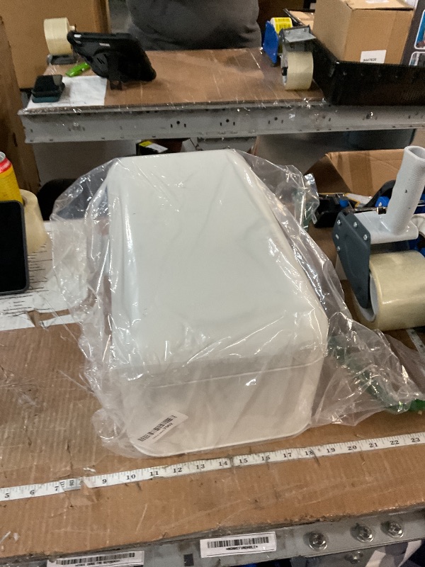 Photo 1 of (used)(minor damage) ENLOY Extra Large White Bread Box for Kitchen Countertop, Stainless Steel Bread Storage Bin for Kitchen