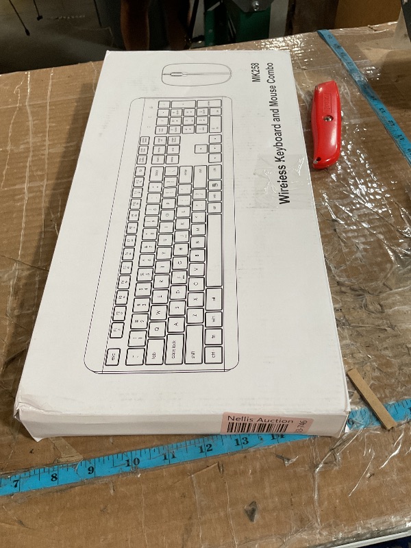 Photo 1 of Wireless Keyboard and Mouse Combo, Full Size Silent Ergonomic Keyboard and Mouse, Long Battery Life, Optical Mouse, 2.4G Lag-Free Cordless Mice Keyboard for Computer, Mac, Laptop, PC, Windows