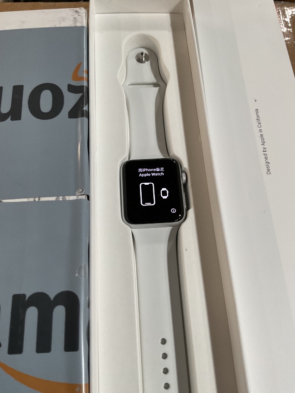 Photo 1 of (LOCKED TO PREVIOUS OWNER) (PARTS) Apple Watch Series 3 [GPS 42mm] Smart Watch w/Silver Aluminum Case & White Sport Band. Fitness & Activity Tracker, Heart Rate Monitor, Retina Display, Water Resistant