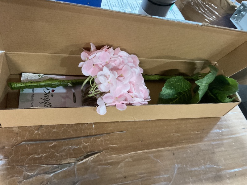 Photo 1 of ***(only 1 piece)***Waipfaru 21" Real Touch Hydrangea Artificial Flowers with Long Stem & Leaves, Full Latex Faux Hydrangea Flowers for Home Decor Party Floral Arrangements Wedding Bouquets Centerpieces(Pink, 3Pcs)