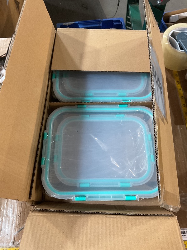 Photo 1 of [80 oz & 36 oz]Extra Large Glass Food Storage/Baking Containers Set with Lids, 2 Pack 80 oz(10 cup)&2 Pack 36 oz (4.5 cup)Airtight Glass Container,Microwave,Oven,Freezer and Dishwasher, Green