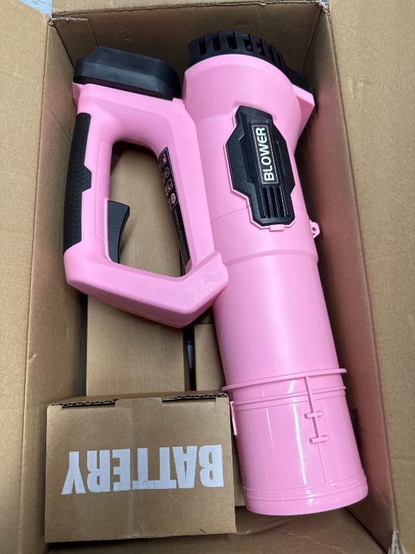 Photo 1 of (USED/FAIR) Leaf Blower, 21V Cordless Electric Blower with 2 2.0Ah Batteries and 1 Hour Fast Charger, Lightweight Leaf Blower for Patio Cleaning, Lawn Care, Blowing Fallen Leaves and Dust, etc.