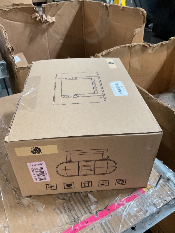 Photo 1 of ***(PARTS ONLY/ MAJOR DAMAGE/ NON FUNCTIONAL)***CD Player Portable, FM Radio with Dual Stereo Sound System, Rechargeable Bluetooth Boombox with Remote Control, Support USB & AUX-in, Headphone Output
