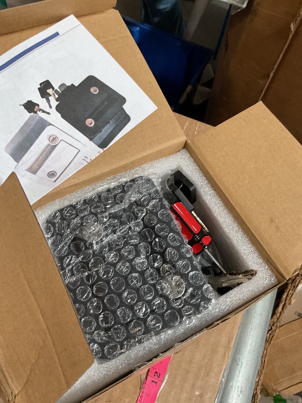 Photo 1 of RV Entry Door Lock, 100% Metal Camper Lock, Travel Trailer Door Latch, RV Lock Replacement Kit with Paddle Deadbolt 4 Keys, for Camper Horse Trailer Cargo Hauler Truck, Black