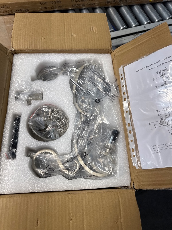 Photo 1 of (PARTIAL SET) (UNTESTED) Crystal Chandelier, 5-Light Modern Chandelier for Dining Room Light Fixture, Nickel Finish Pendant Ceiling Light Fixture, Modern Candle Chandelier for Living Room Kitchen Island Entryway Bedroom