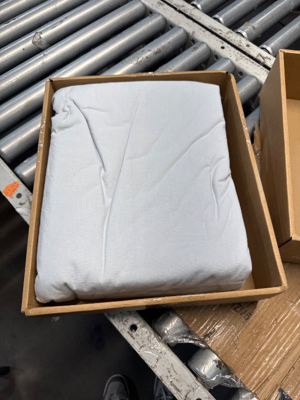 Photo 1 of (LIGHTER) (PARTIAL SET) (USED/FAIR) Double Stitch Cotton Tencel Sheet - Bed Sheets Set King Size, 4Pc Luxury Hotel Bedding Set, Soft, Cooling & Breathable for Hot Sleepers, Deep Pocket Up to 16 Inches, Sterling Blue