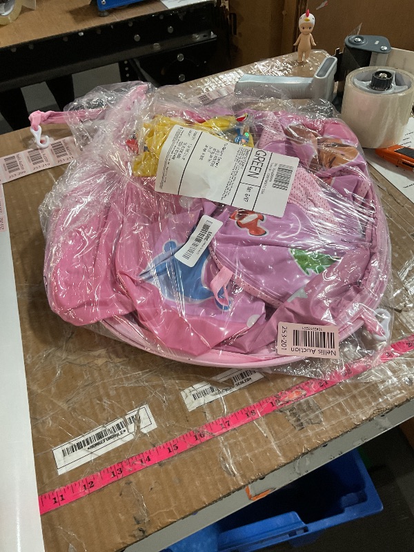 Photo 1 of EZIGO Baby Pool Float with Canopy UPF50+ Sun Protection, Inflatable Kids Pool Floats with Ocean Animal Toys for Baby 6-36 Months, Infant Swimming Float with Adjustable Safety Seat for Boys Girls Pink