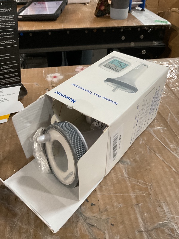 Photo 1 of Newentor Pool Thermometer Floating Easy Read, IPX8 Wireless Swimming Pool Thermometers with Indoor Thermometers, Floating Thermometer for Spa/Hot Tub/Fish Tank, Ivory White