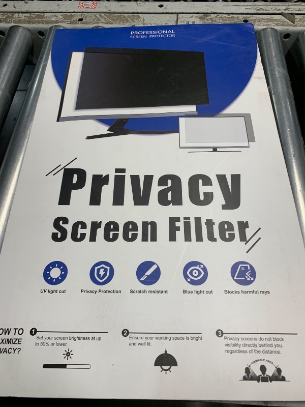 Photo 1 of [2-Pack] 24 Inch Privacy Screen for Computer Monitor 16:9 Aspect Ratio, Eye Protection Anti Blue Light Glare Shield, 24inch Removable Black Blackout Anti Spy Desktop Security Private Filter