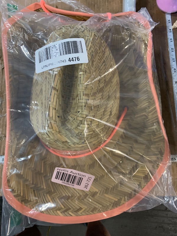Photo 1 of (BAGGED) (USED/FAIR) Straw Hat for Men & Women | Lifeguard Hat, Beach Hat & Sun Hat | UPF 50+ Wide Brim for Sun Protection | One Size | Hemlock