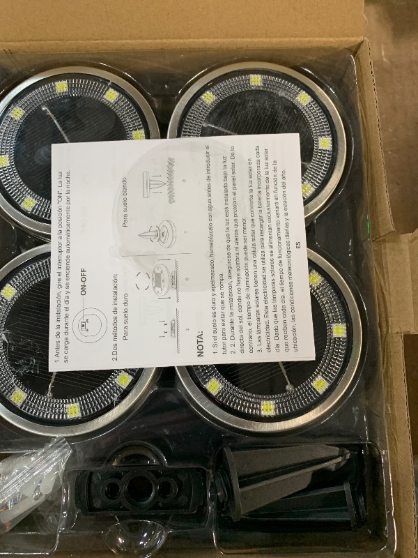 Photo 1 of btfarm 16 Pack Solar Ground Lights Outdoor, 8 LED Solar Disc Lights IP65 Waterproof Flat Solar Light, Pathway Lights Solar Powered for Garden Lawn Patio Yard Path Landscape, Cool White