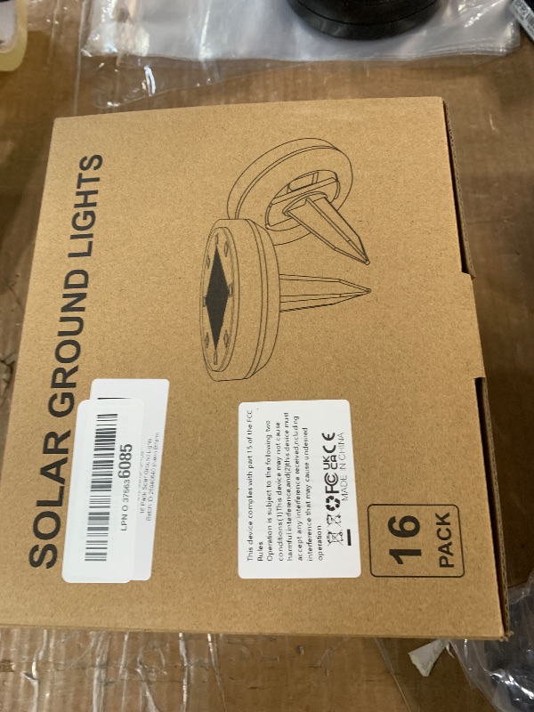 Photo 1 of btfarm 16 Pack Solar Ground Lights Outdoor, 8 LED Solar Disc Lights IP65 Waterproof Flat Solar Light, Pathway Lights Solar Powered for Garden Lawn Patio Yard Path Landscape, Cool White