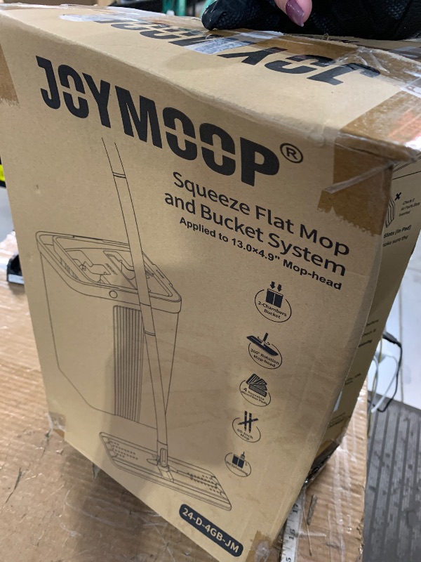 Photo 1 of (incomplete item) JOYMOOP Mop and Bucket Set with Wringer, Flat Mops for Floor Cleaning, Wall Mop Cleaner with Long Handle