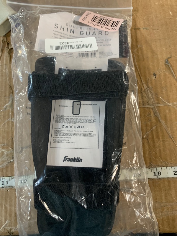 Photo 1 of (USED/FAIR) Franklin Sports Soccer Shin Guards for Youth + Adults - Superlight Shin Guards for Men, Women + Kids - (2) Shin Guard Set for Boys + Girls - Medium,White