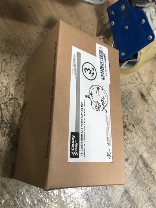 Photo 1 of [3 Pack] CLOUDY BAY Round Electrical Box,Old Work Junction Box,Ceiling Box,18 Cubic Inches Pancake Box,UL Listed