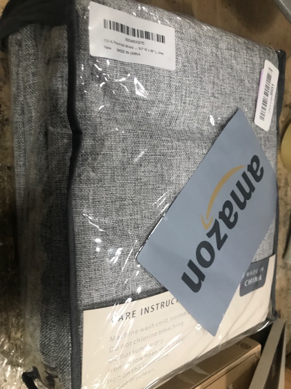 Photo 1 of 100% Blackout Shield Linen Blackout Curtains for Bedroom 96 Inches Long, Back Tab/Rod Pocket Living Room Drapes, Thermal Insulated Blackout Curtains 2 Panels Set, 50" W x 96" L, Grey