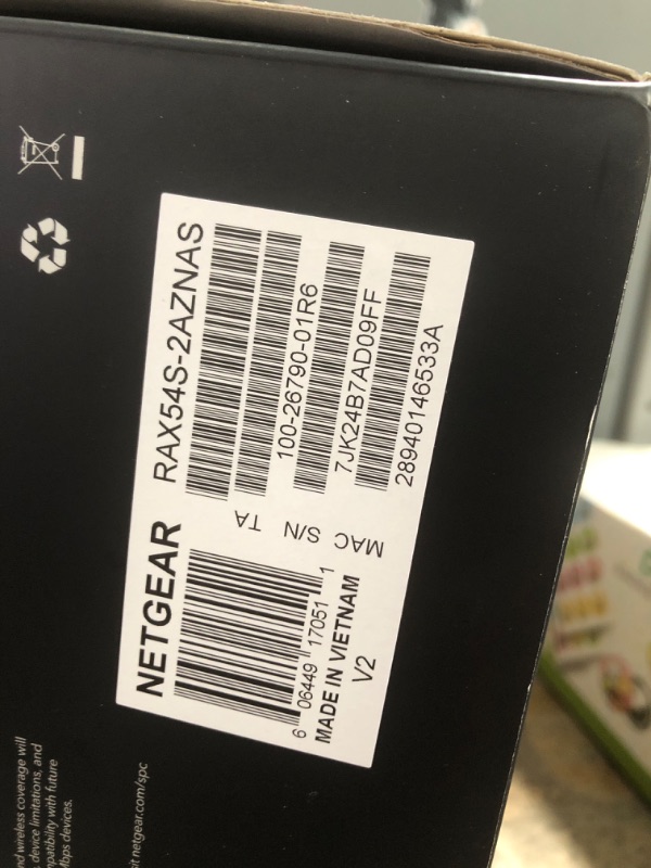 Photo 1 of NETGEAR Nighthawk 6-Stream Dual-Band WiFi 6 Router (RAX54S) – Security Features, AX5400 Wireless Speed, Up to 5.4 Gbps, Covers up to 2,500 sq. ft., 25 Devices - 1-Year Armor Subscription Included