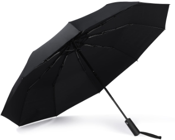 Photo 1 of  Ribs Automatic Open Close Umbrellas Windproof Travel Compact Rain Strong Folding Umbrellas Bulks for Men Women(Black)