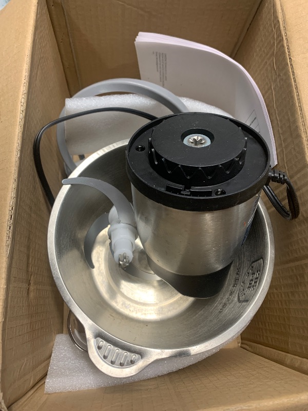 Photo 1 of (used)(see images) Ganiza Food Processor, 2-Speed Food Chopper Meat Grinder with 8 Cup Stainless Steel & 8 Cup Glass Bowls, Upgraded Button 
