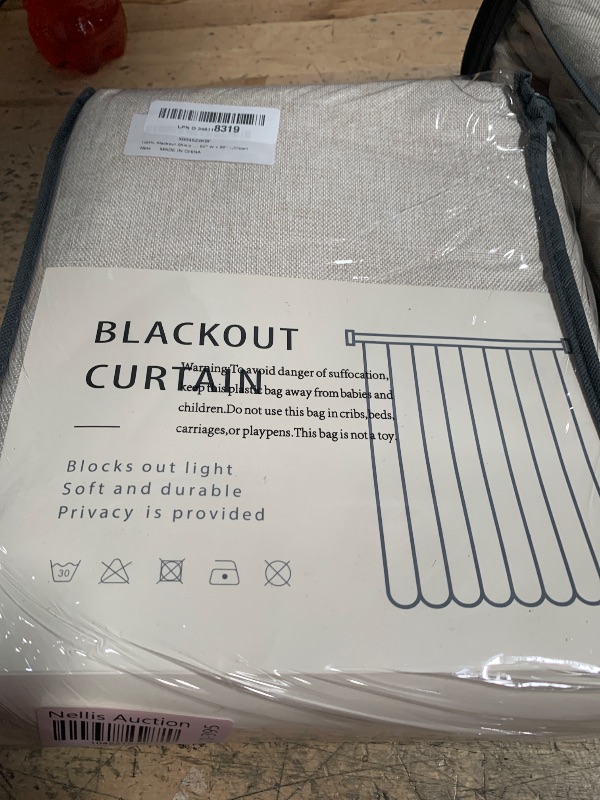 Photo 1 of 100% Blackout Shield Linen Blackout Curtains for Bedroom 96 Inches Long, Back Tab/Rod Pocket Living Room Drapes, Thermal Insulated Blackout Curtains 2 Panels Set, 50" W x 96" L,Cream