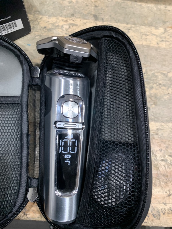 Photo 1 of Philips Norelco S9000 Prestige Rechargeable Wet & Dry Electric Rotary Shaver with Precision Trimmer, Premium Case & Cleaning System, SP9841/84