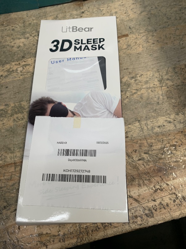 Photo 1 of LitBear Sleep Mask for Side Sleeper Women Men, Eye Mask for Sleeping Light Blocking, 3D Contoured Cup Sleeping Mask, Soft Breathable Sleep Eye Mask with Adjustable Elastic Strap for Flight Nap
