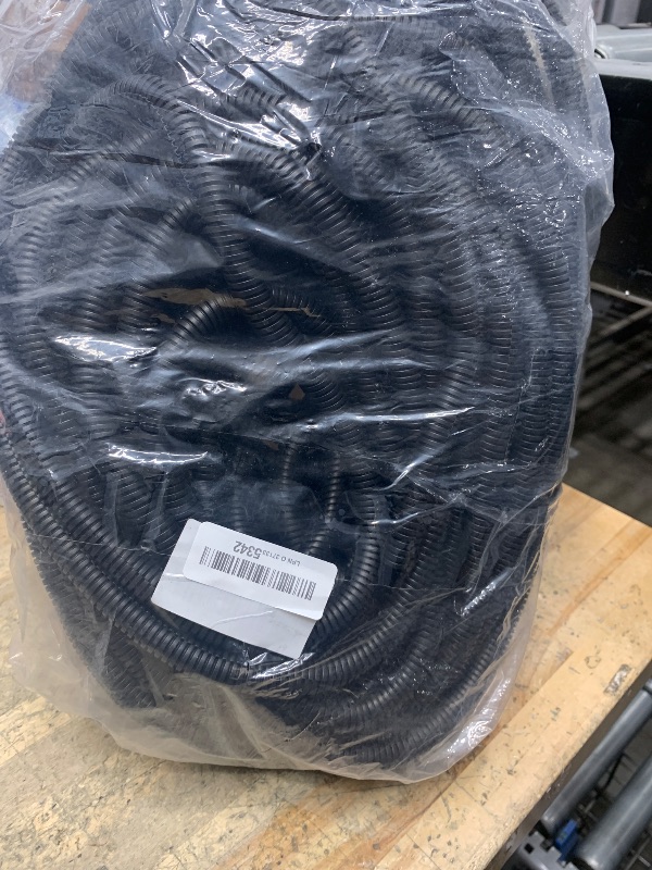 Photo 1 of 120 FT Wire Loom 1/2 Inch, Split Wire Loom Tubing Wire Conduit, Wire Protector Tubing – Black