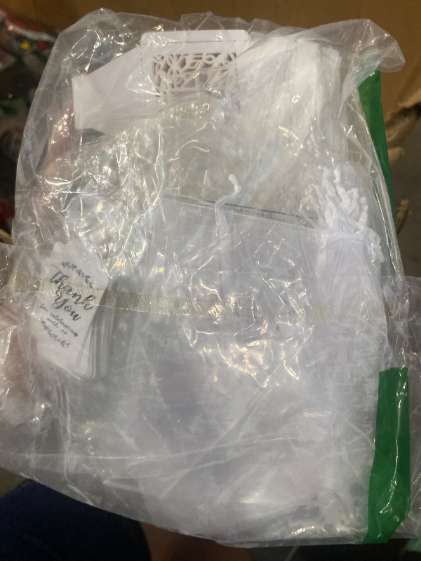 Photo 1 of 100 Pieces Baptism Favors Set Includes 25 Pieces Mini Rosary 25 Pieces Favor Boxes 25 Pieces White Organza Bags with Drawstring 25 Pieces Thank Tags for Baby Shower Wedding Party Supplies (Silver)