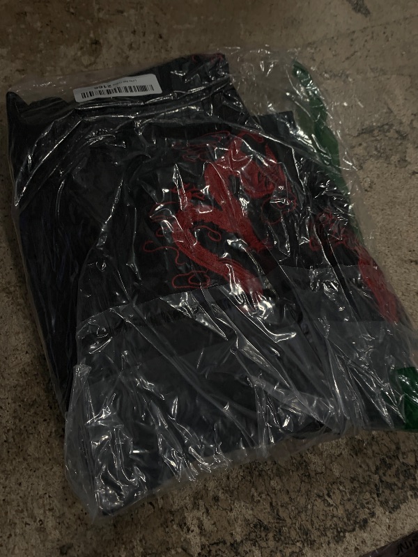 Photo 1 of (LARGE, NARROW) Black Goth Dress for Women Red Dragon Emboridery China Cheongsam Sexy Evening Qipao 