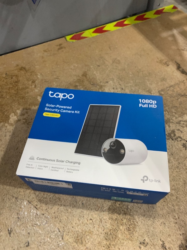 Photo 1 of **Parts Only** TP-Link ???? SolarCam C402 Kit, Outdoor Battery Camera w/Solar Panel Base, Wireless, 1080P, Free Person/Vehicle Detection, SD/Cloud Storage, Color Night Vision, No Hub Needed, Works w/Alexa