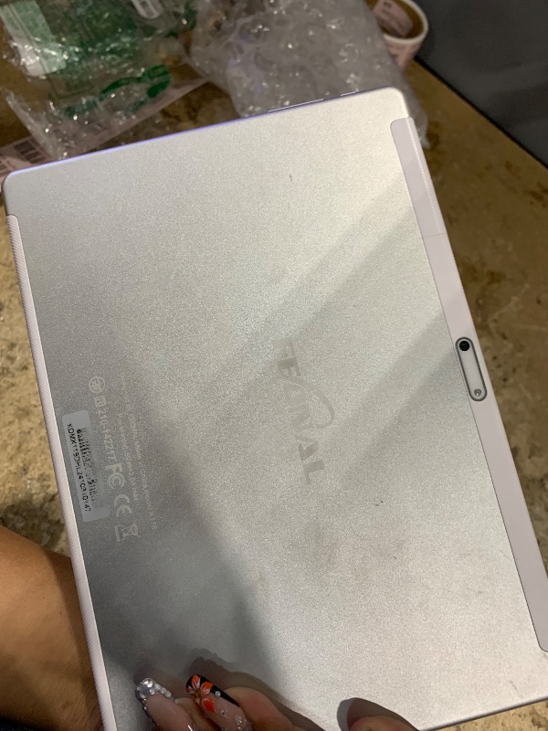 Photo 1 of *UNABLE TO FULLY TEST//NEEDS BATTERY//MISSING ACCESSORIES* Tablet 10.1 inch Android 12 Tablet 2024 Latest Update Octa-Core Processor with 64GB Storage, Dual 13MP+5MP Camera, WiFi, Bluetooth, GPS, 512GB Expand Support, IPS Full HD Display (Silver)